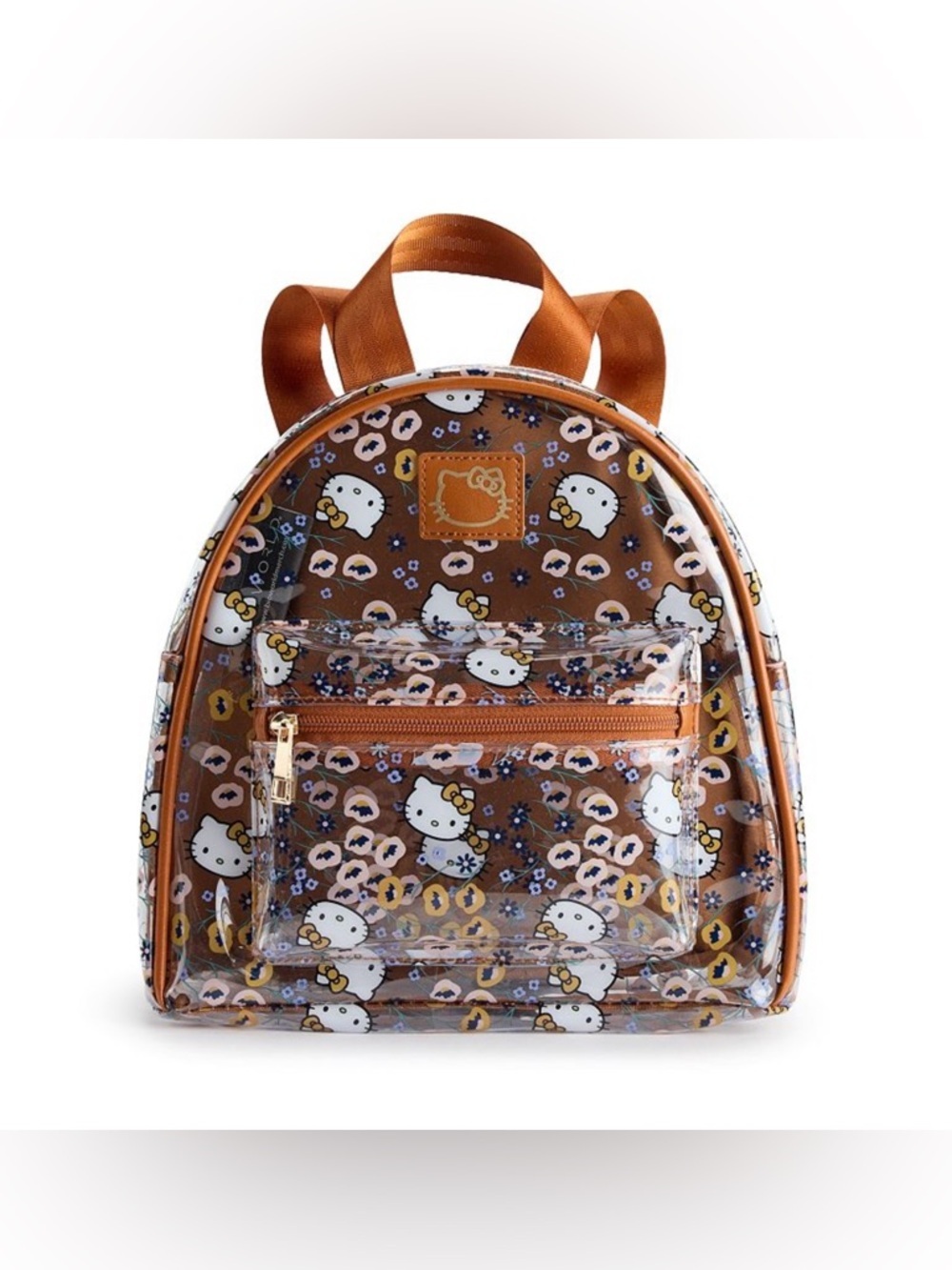 NWT-Hello Kitty unique and rare 
Clear Mini Backpack in Brown adjustable straps